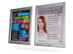 Poster advertising in display frames...